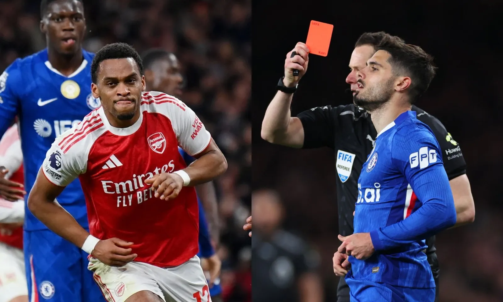 Hỗn chiến trên không tại Emirates, Arsenal khuất phục 10 người Chelsea