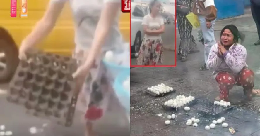 Hành động của tài xế ô tô đã khiến những người có mặt ở hiện trường không khỏi bức xúc.