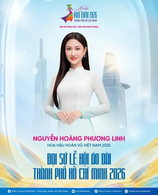 Hoa hậu Hoàn vũ 2025 Nguyễn Hoàng Phương Linh- Đại sứ của Lễ hội Áo dài TPHCM 2026