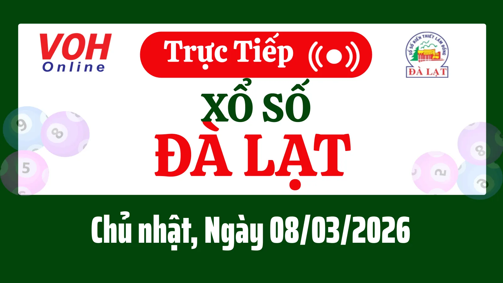 XSDL 8/3 - Kết quả xổ số Đà Lạt hôm nay chủ nhật ngày 8/3/2026