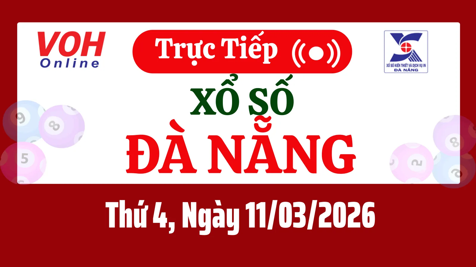 XSDNG 11/3 - Kết quả xổ số Đà Nẵng hôm nay thứ 4 ngày 11/3/2026