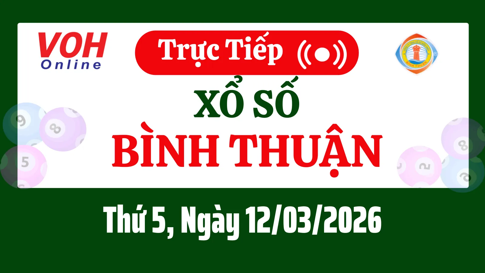 XSBTH 12/3 - Kết quả xổ số Bình Thuận hôm nay thứ 5 ngày 12/3/2026