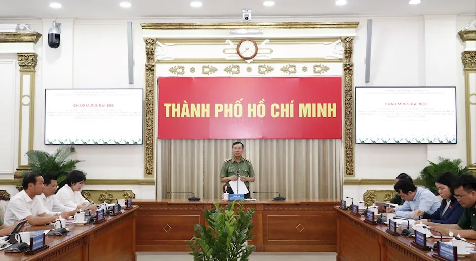Thượng tướng Lê Tấn Tới- Chủ nhiệm Ủy ban Quốc phòng An ninh và Đối ngoại Quốc hội đánh giá cao công tác chuẩn bị bầu cử tại TPHCM