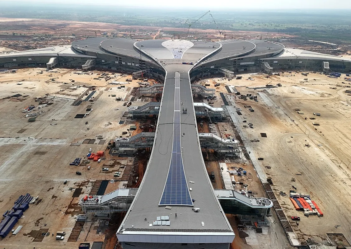 Công trường thi công sân bay Long Thành. Ảnh Quỳnh Trần