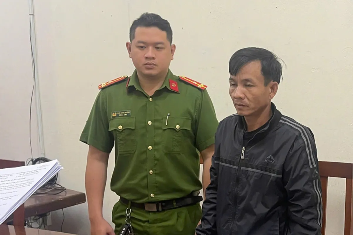 Nguyễn Văn Hải tại cơ quan công an. Ảnh Thành Huynh