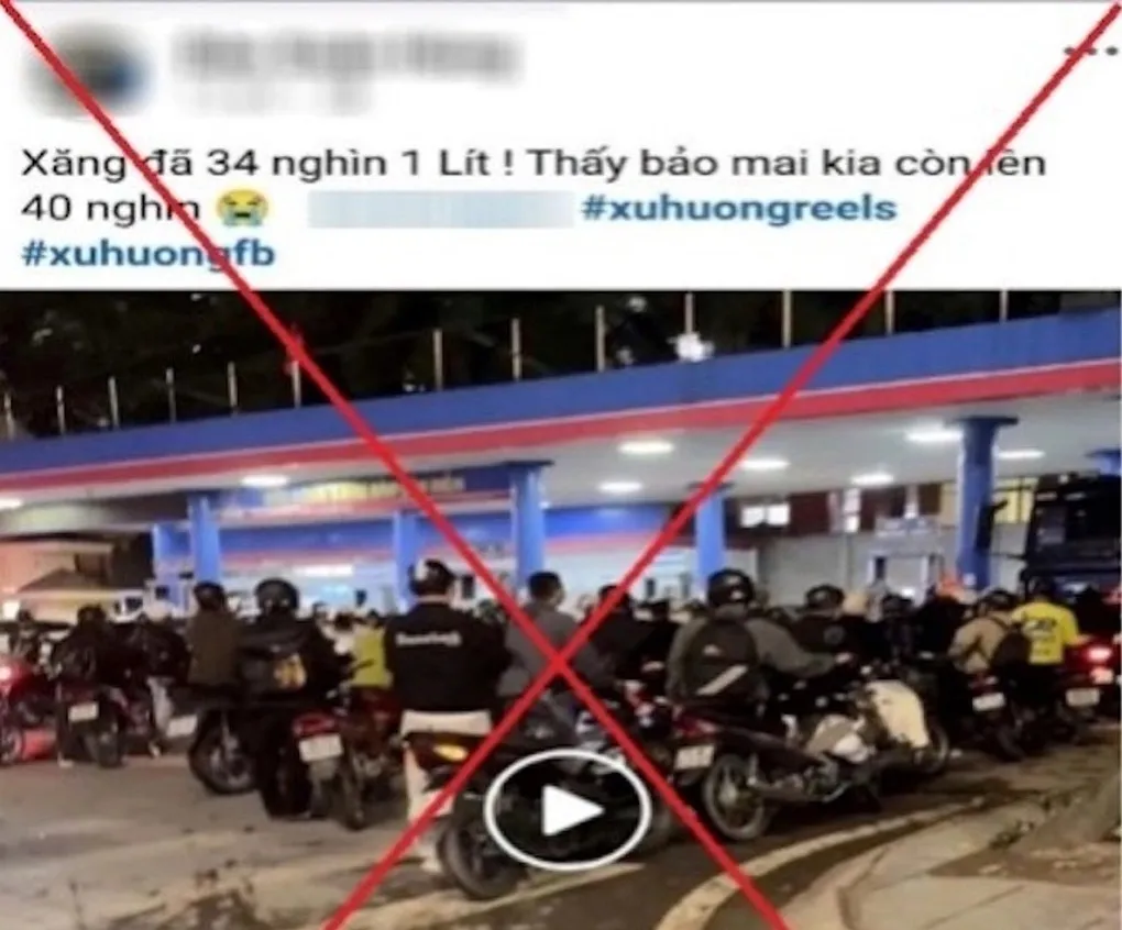 Thông tin sai sự thật đăng tải lên mạng xã hội. Ảnh Công an cung cấp