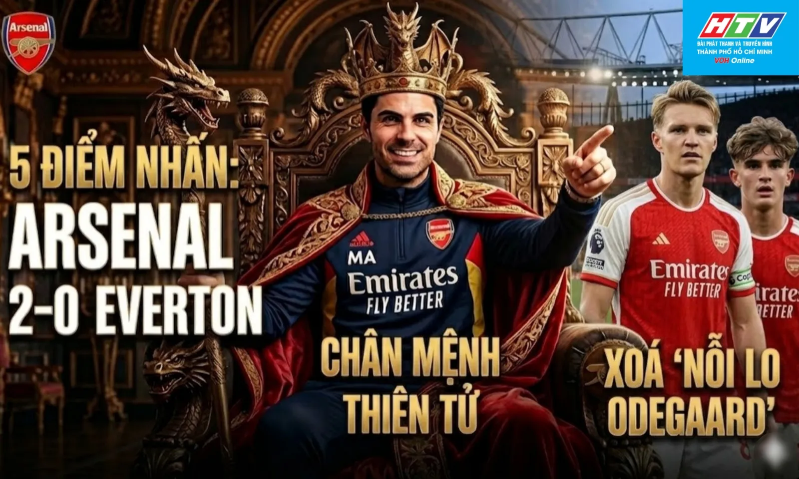 5 điểm nhấn Arsenal 2-0 Everton: Chân mệnh thiên tử | Xoá nỗi lo Odegaard