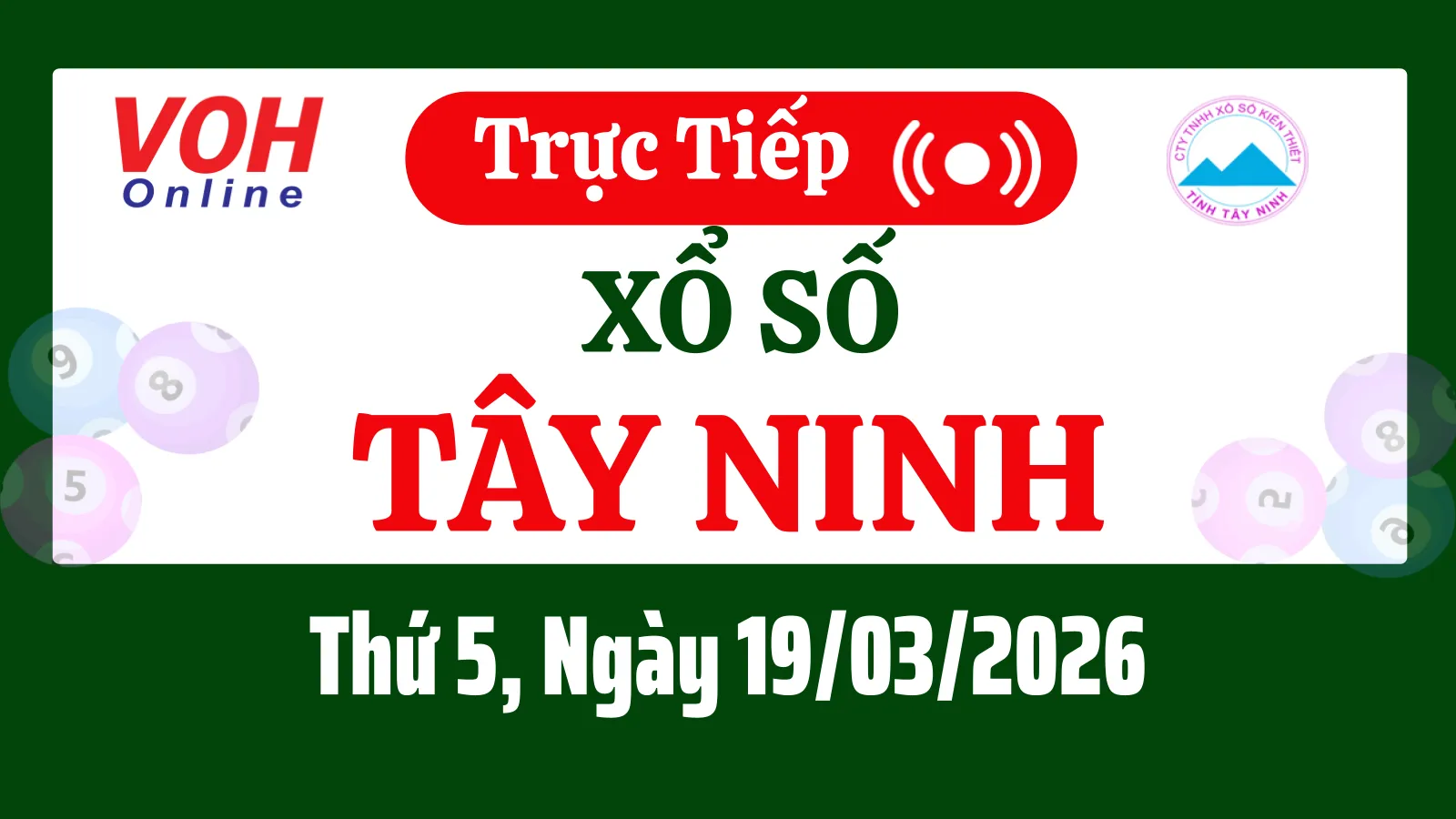 XSTN 19/3 - Kết quả xổ số Tây Ninh hôm nay thứ 5 ngày 19/3/2026