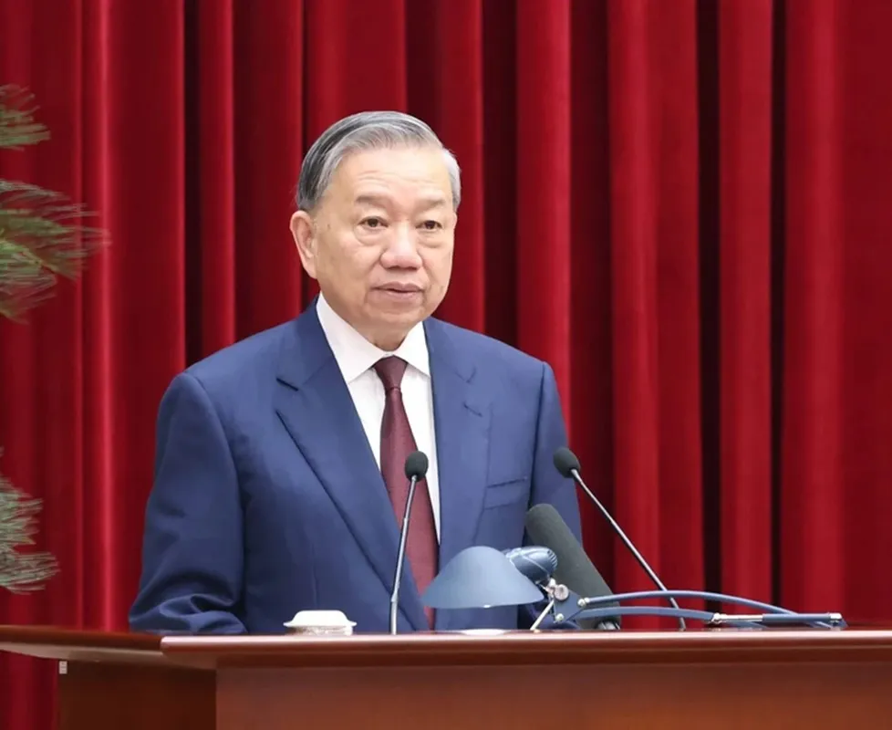 Tổng Bí thư Tô Lâm phát biểu bế mạc Hội nghị lần thứ hai Ban Chấp hành Trung ương Đảng khóa XIV - Ảnh TTXVN