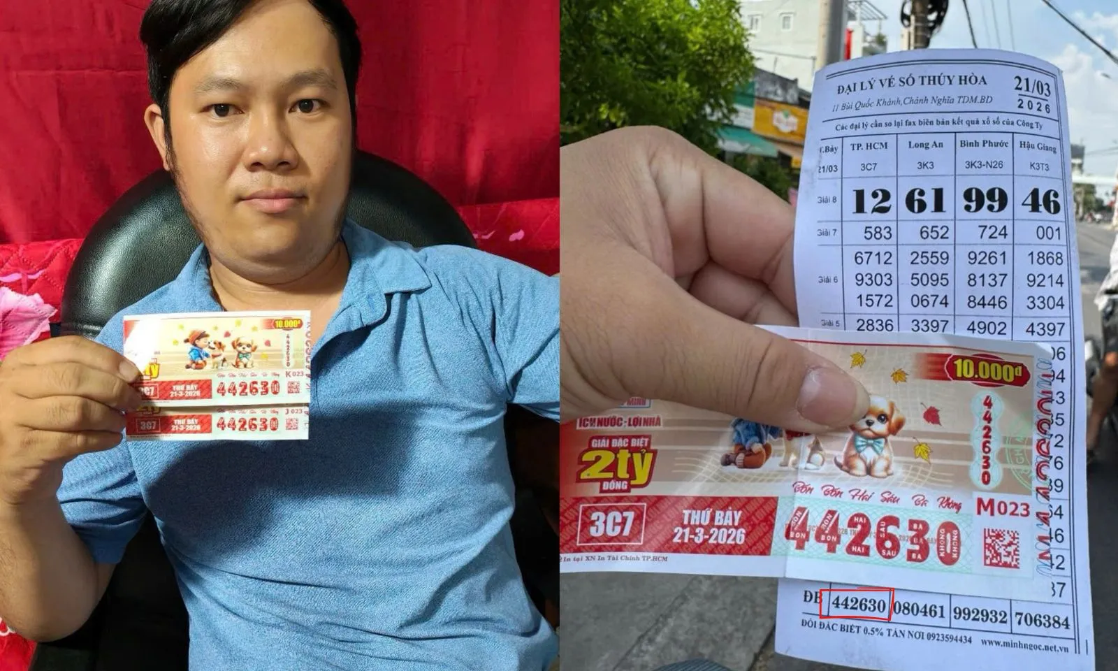 Mua vé số khi uống cà phê, hai người hàng xóm trúng 6 tỷ đồng