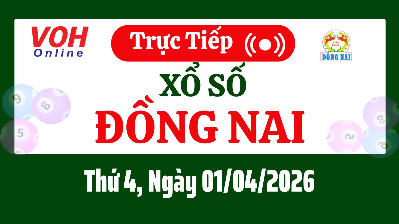 XSDN 1/4 - Kết quả xổ số Đồng Nai hôm nay thứ 4 ngày 1/4/2026