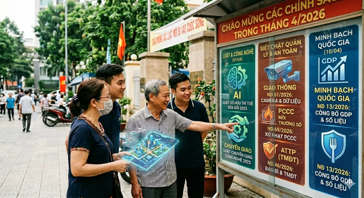 Các luật mới có hiệu lực từ tháng 4-2026 người dân cần biết - Ảnh minh họa AI