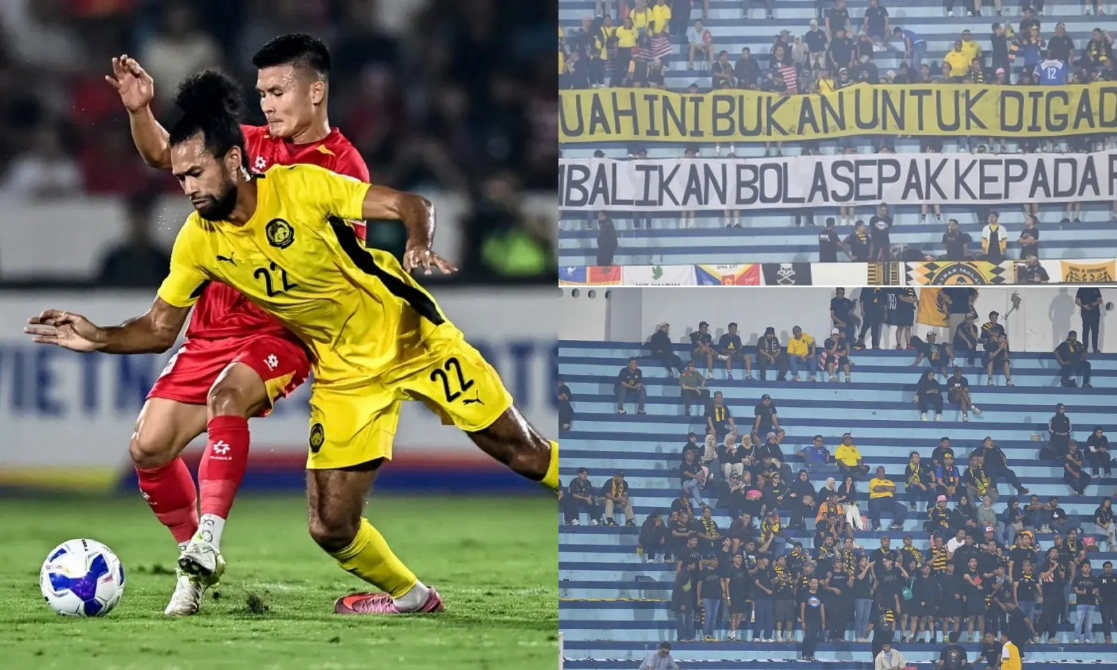 Fan Malaysia quay lưng với ĐTQG ngay giữa trận thua Việt Nam