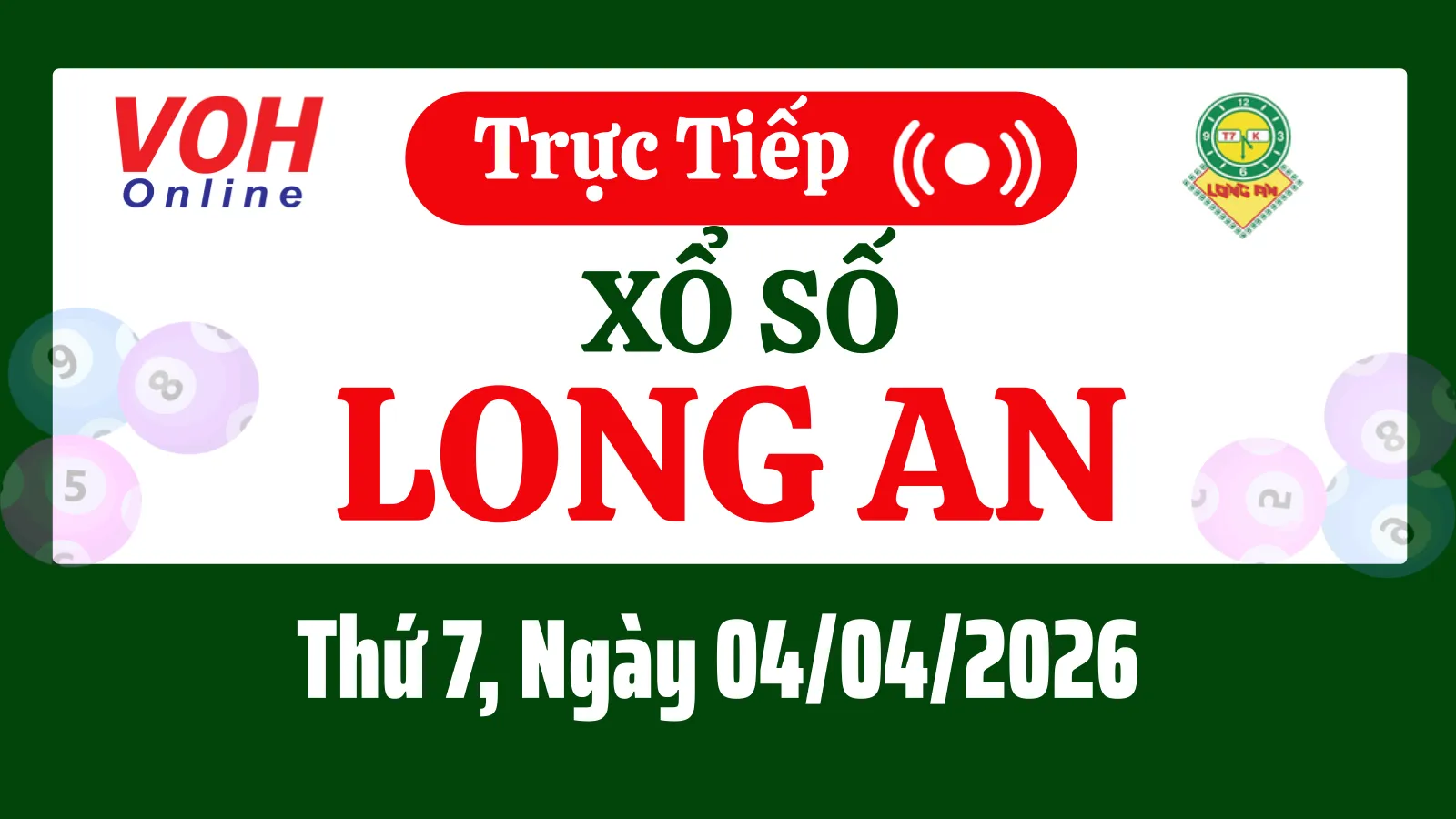 XSLA 4/4 - Kết quả xổ số Long An hôm nay thứ 7 ngày 4/4/2026