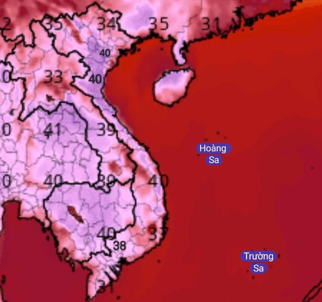 Dự báo nền nhiệt độ ở Việt Nam ngày 7.4.2026. Ảnh Mô hình GFS