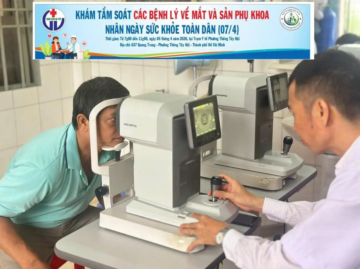 Người dân được thăm khám, tầm soát các bệnh lý về mắt bằng trang thiết bị hiện đại