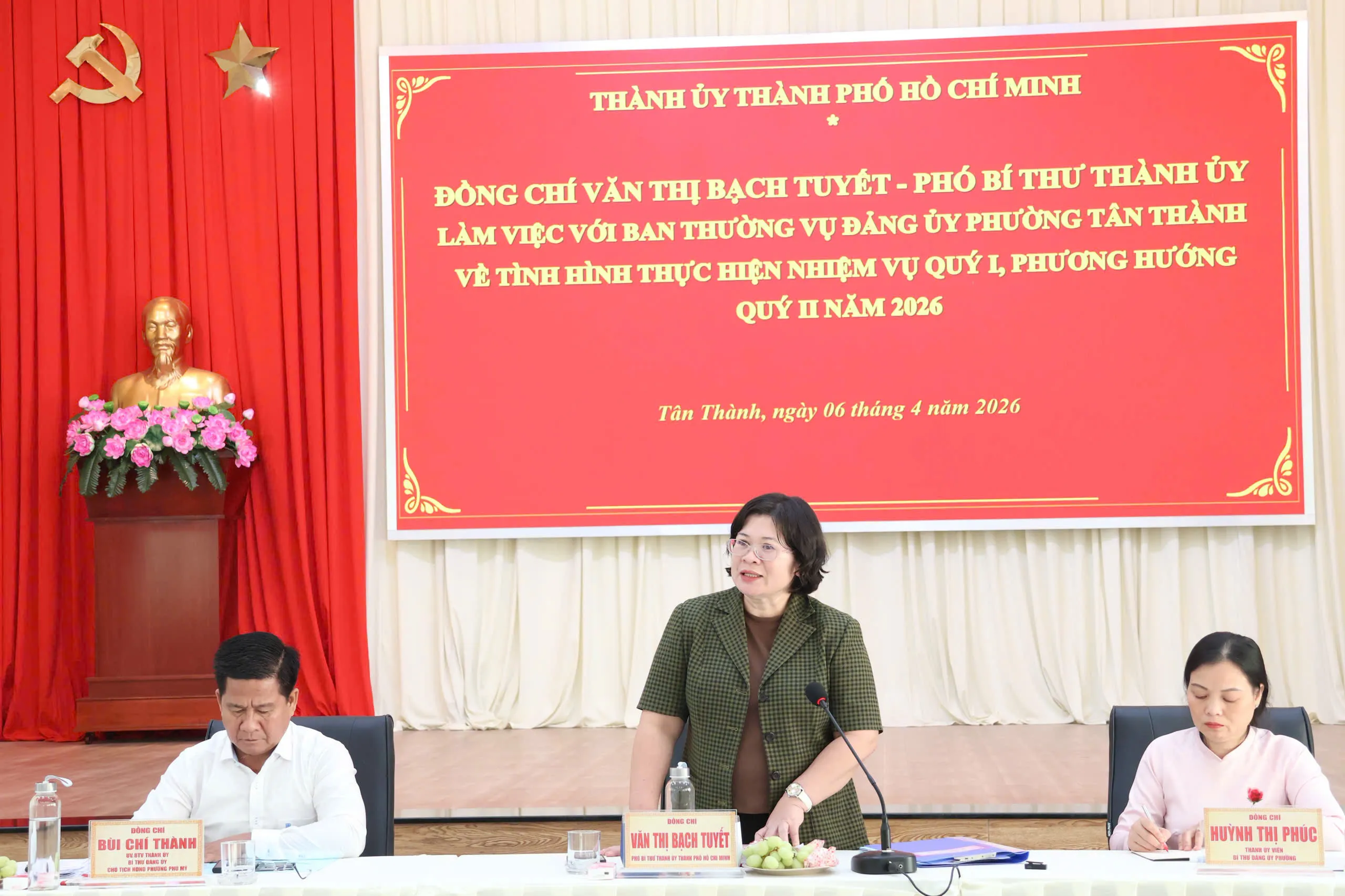 Phó Bí thư Thành ủy TPHCM phát biểu chỉ đạo. Ảnh T.T