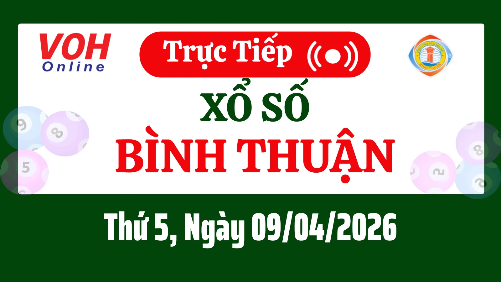 XSBTH 9/4 - Kết quả xổ số Bình Thuận hôm nay thứ 5 ngày 9/4/2026