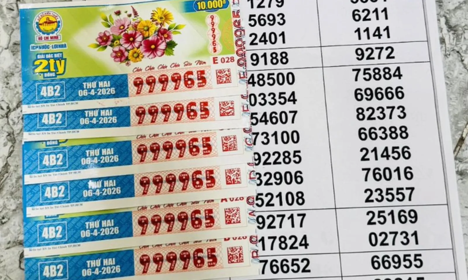 Người đàn ông ở TPHCM trúng 6 tờ vé tứ quý 9999