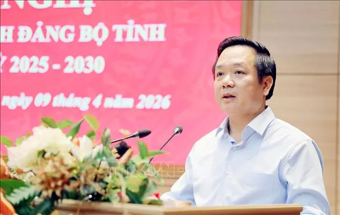 Đồng chí Phạm Quang Ngọc phát biểu - Ảnh TTXVN