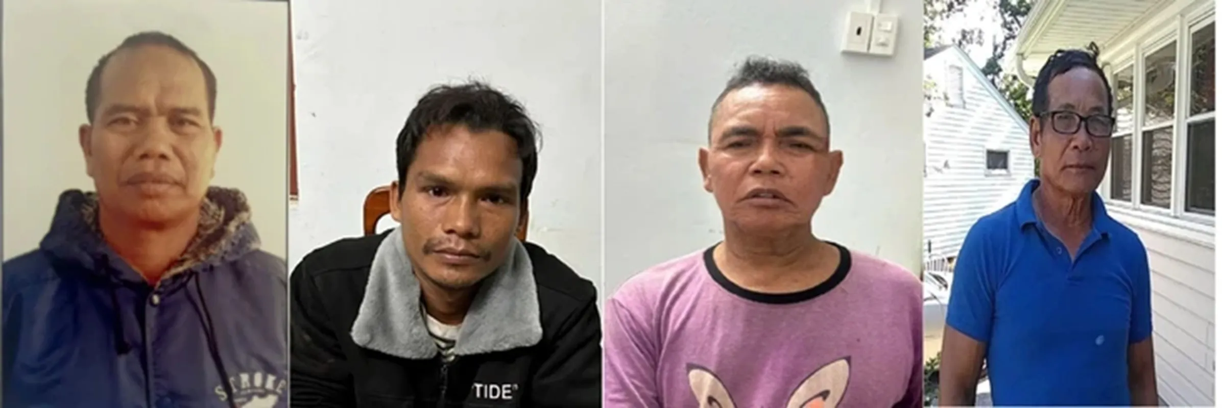 Nhóm bị can bị đề nghị truy tố từ trái qua gồm Đinh Yum, Thông, Rôh, Di - Ảnh Công an tỉnh Gia Lai