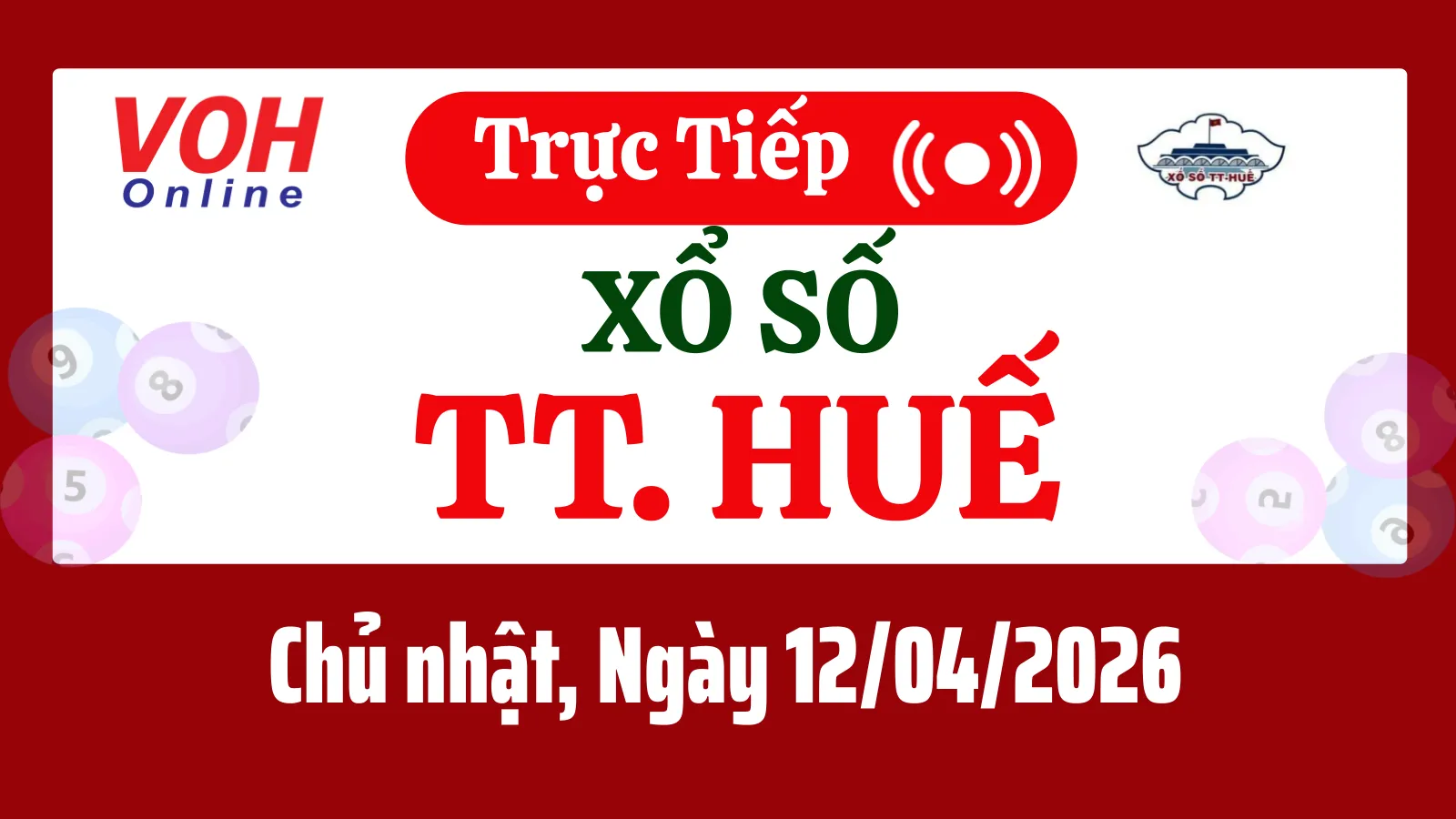 XSTTH 12/4 - Kết quả xổ số Thừa Thiên Huế hôm nay chủ nhật ngày 12/4/2026
