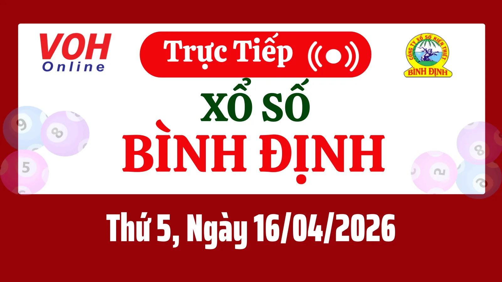 XSBDI 16/4 - Kết quả xổ số Bình Định hôm nay thứ 5 ngày 16/4/2026