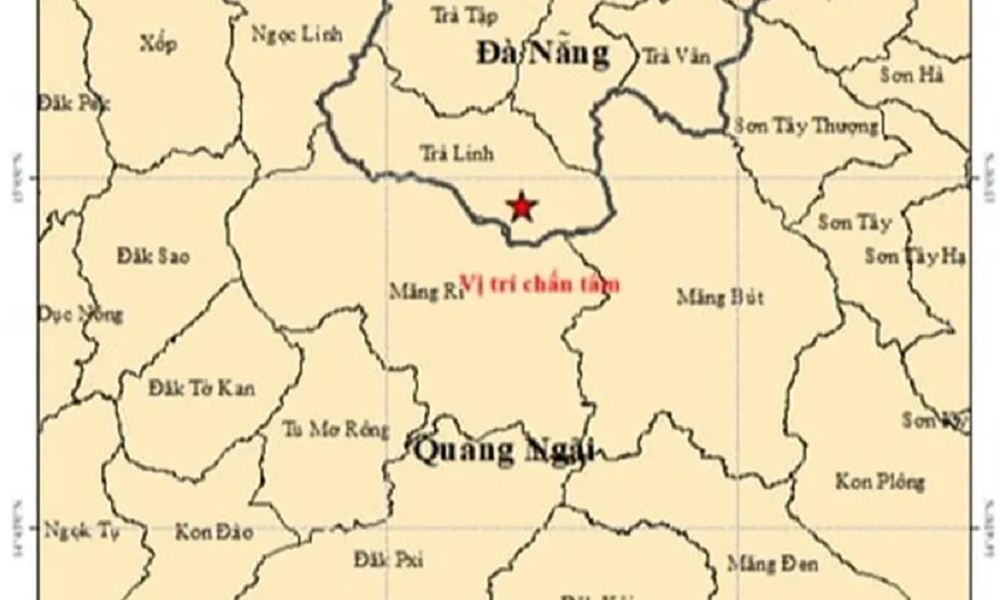 5 trận động đất liên tiếp ở Đà Nẵng và Quảng Ngãi chỉ trong 3 giờ