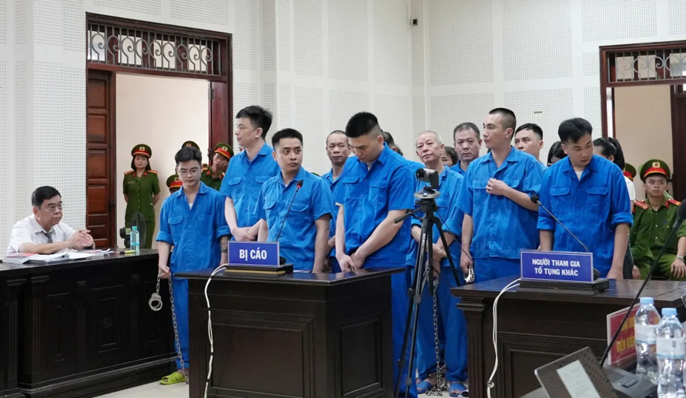Các bị cáo tại phiên tòa