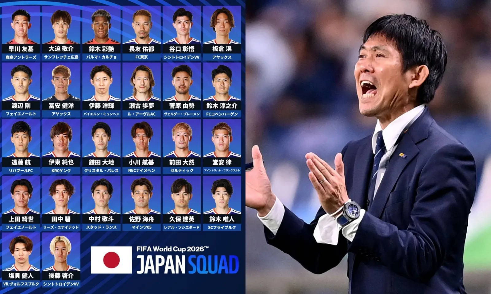 CHÍNH THỨC! Tuyển Nhật Bản công bố danh sách dự World Cup 2026: Mất đôi cánh thiên thần