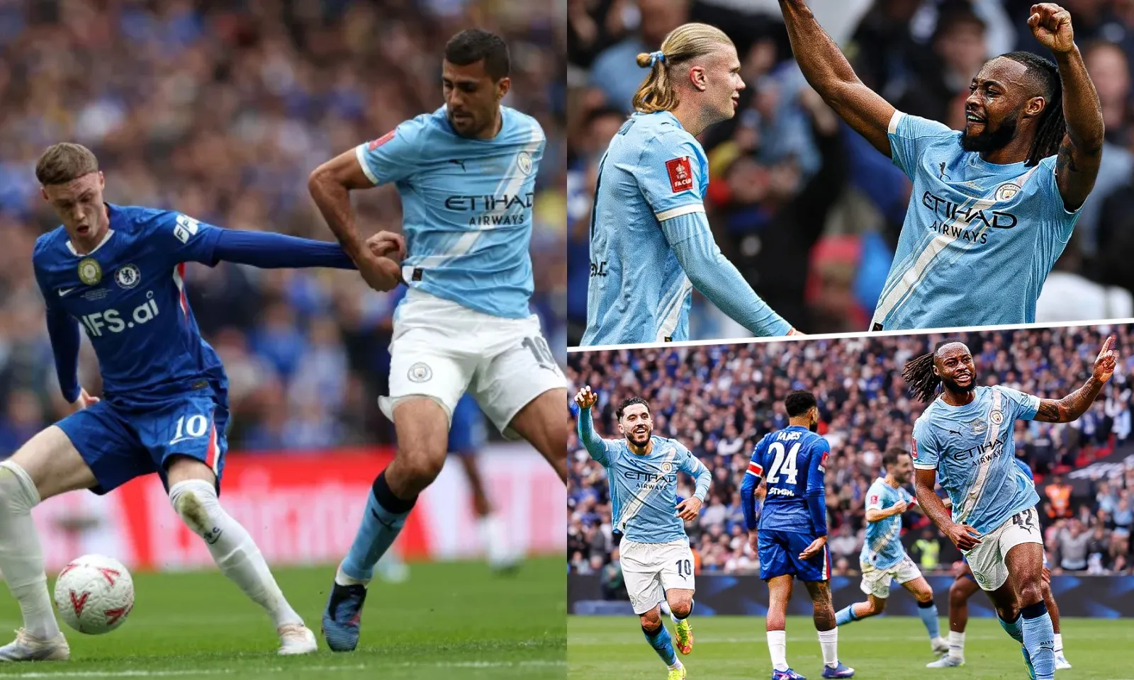 Haaland kiến tạo cho đồng đội đánh gót kết liễu Chelsea, Man City hoàn tất cú đúp vô địch