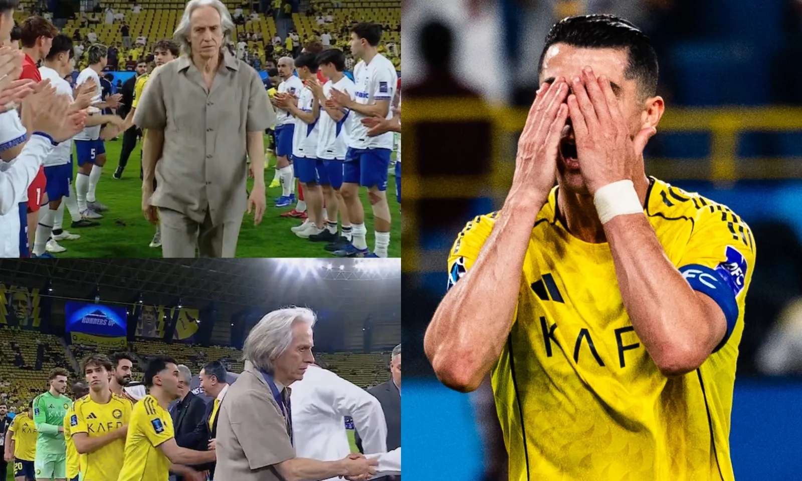 Ronaldo bỏ mặc toàn đội Al Nassr, không thèm nhận huy chương AFC Champions League Two
