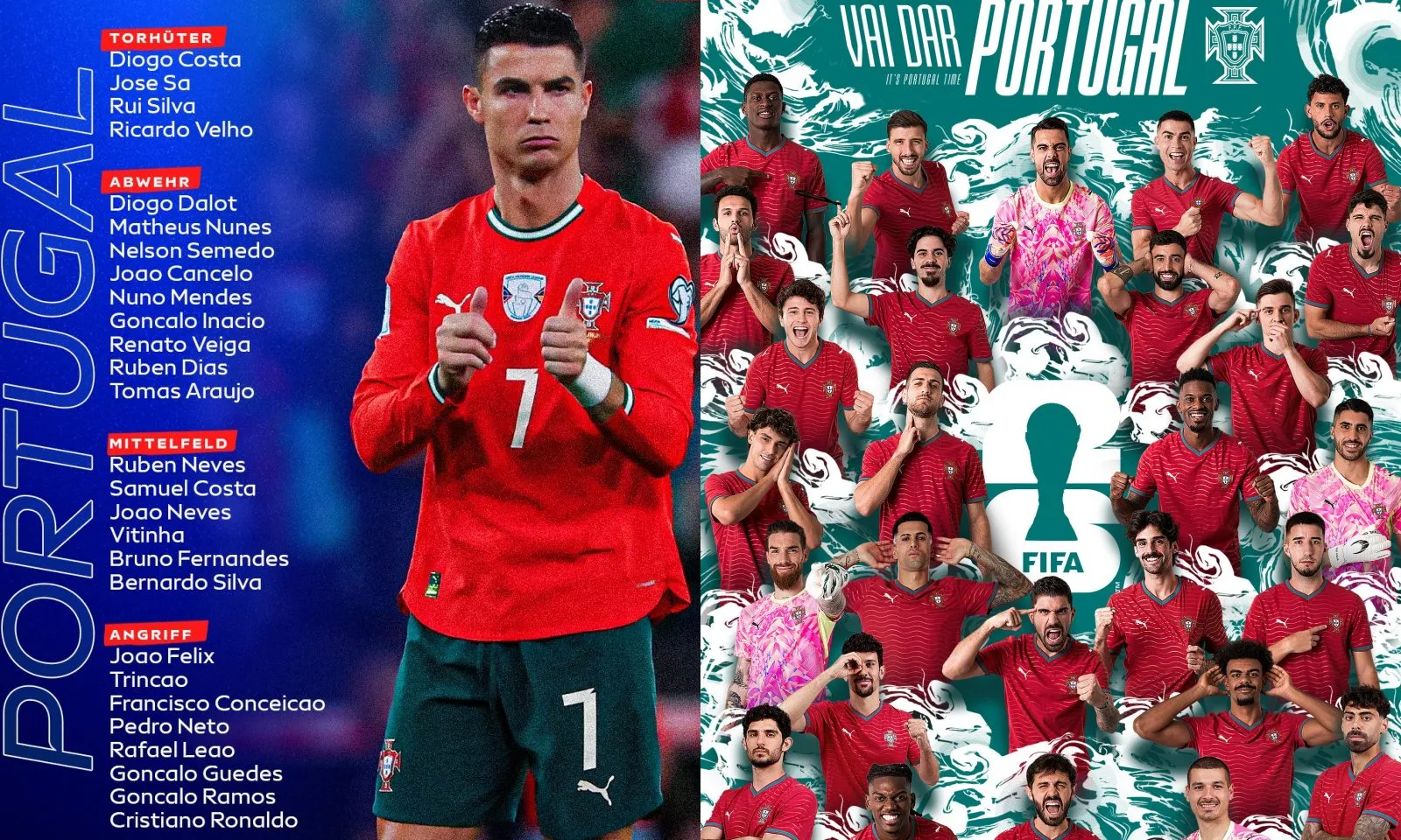 CHÍNH THỨC! Danh sách tuyển Bồ Đào Nha dự VCK World Cup 2026: Ronaldo lập kỷ lục | 4 thủ môn khó tin