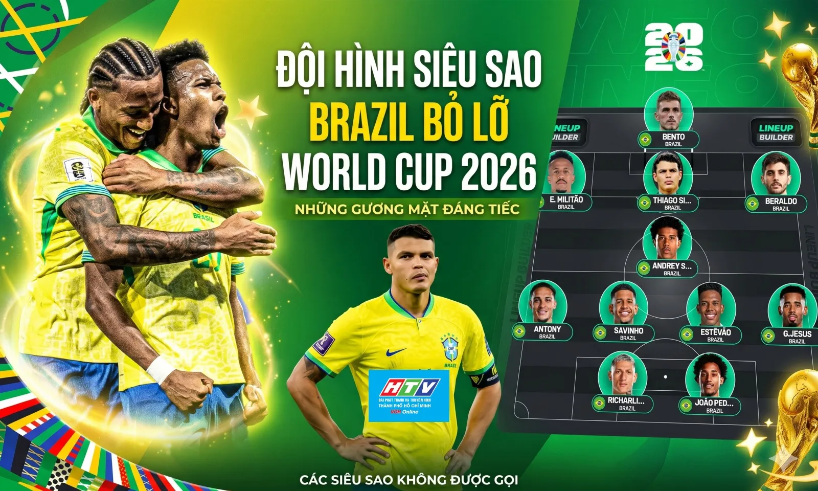Đội hình ngôi sao Brazil bỏ lỡ VCK World Cup 2026: Kẻ làm Ronaldo thất vọng | Bộ ba Chelsea