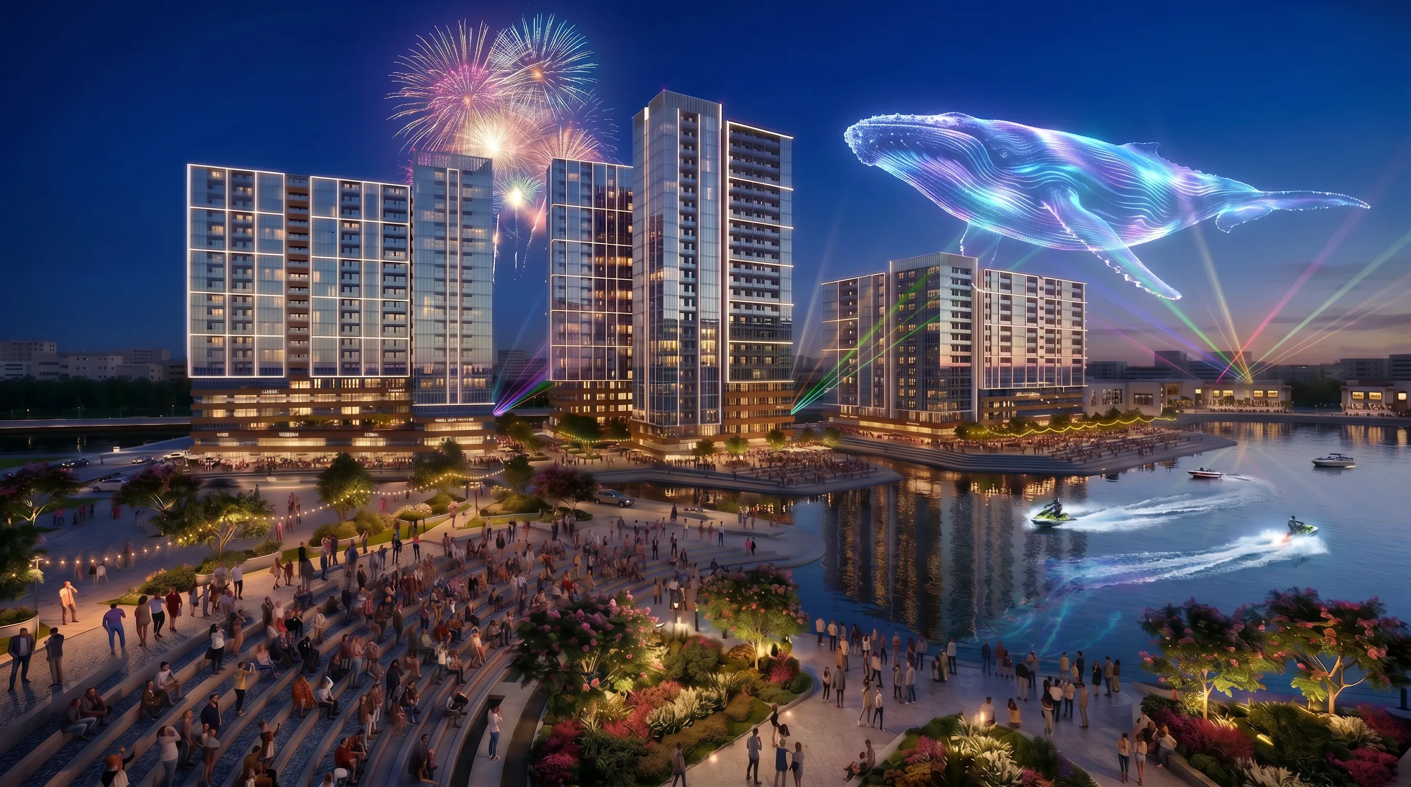 Phối cảnh Charmora City về đêm 2