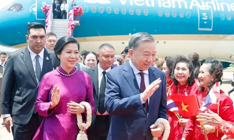 Chuyến thăm Thái Lan của Tổng Bí thư, Chủ tịch nước Tô Lâm chính thức bắt đầu
