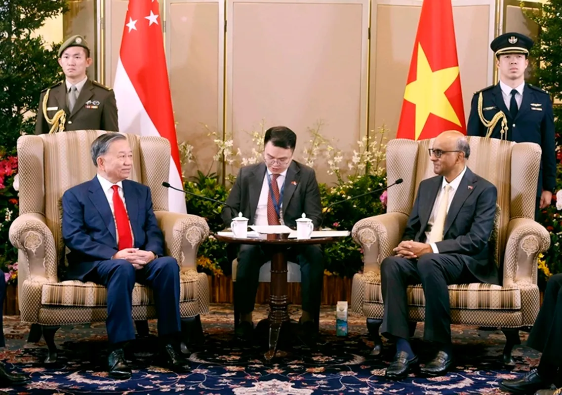 Tổng thống Singapore Tharman Shanmugaratnam đặt nhiều kỳ vọng vào chuyến thăm lần này của Tổng Bí thư, Chủ tịch nước Tô Lâm - Ảnh TTXVN