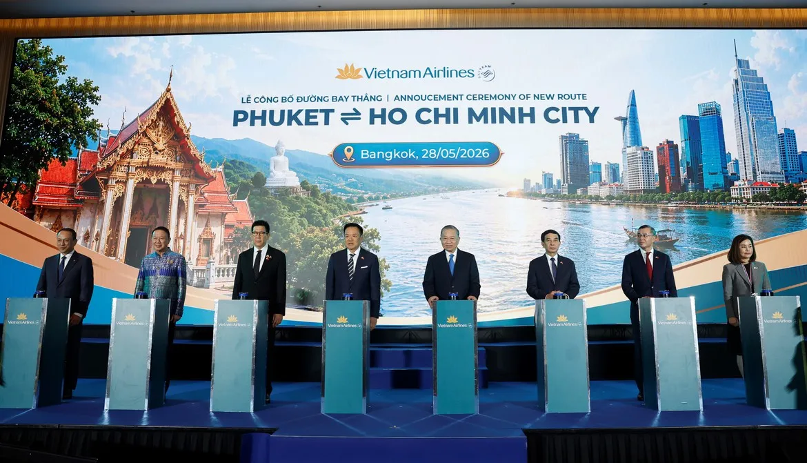 Vietnam Airlines đã công bố khai trương đường bay thẳng TP.HCM - Phuket dưới sự chứng kiến của Tổng Bí thư, Chủ tịch nước Tô Lâm