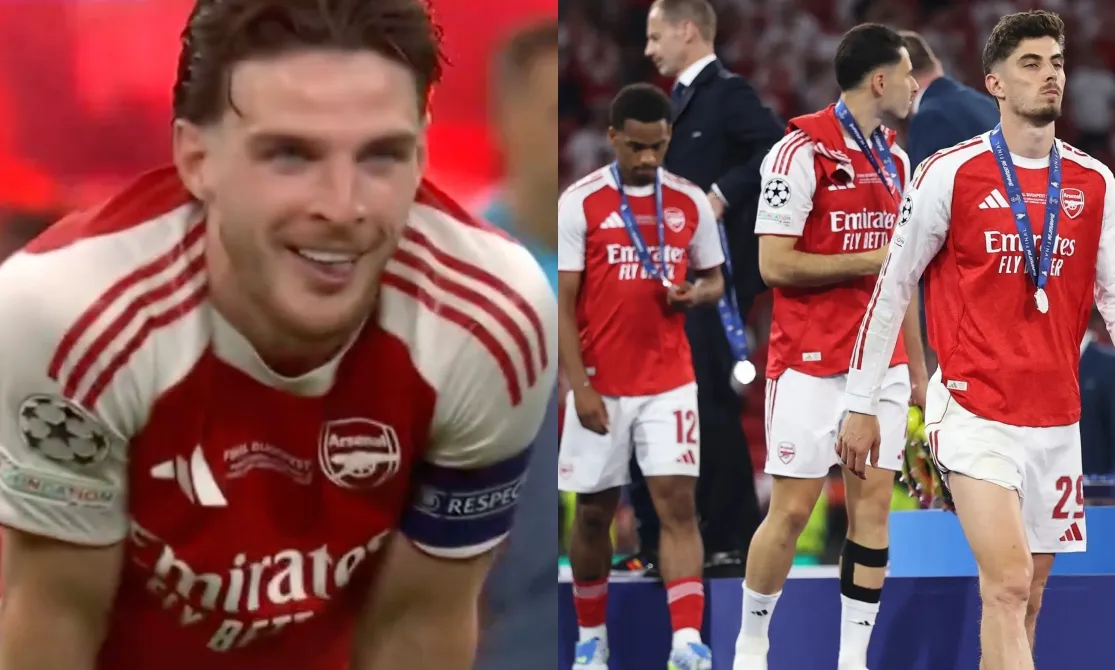 Thái độ lạ của Declan Rice khi Arsenal thua PSG