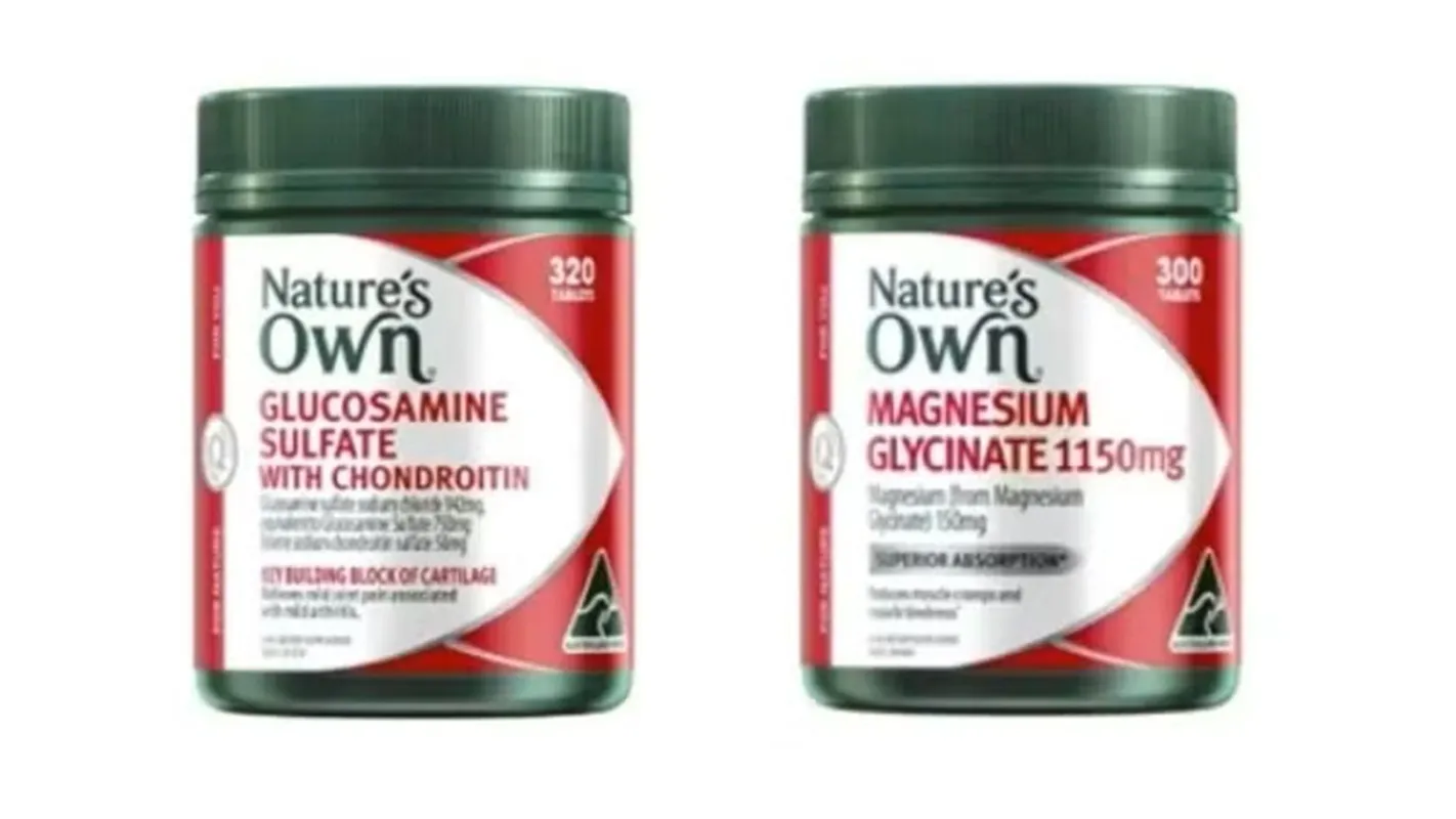 Hai sản phẩm thực phẩm chức năng phổ biến của Nature’s Own bị thu hồi. Ảnh Cơ quan Quản lý dược phẩm Australia