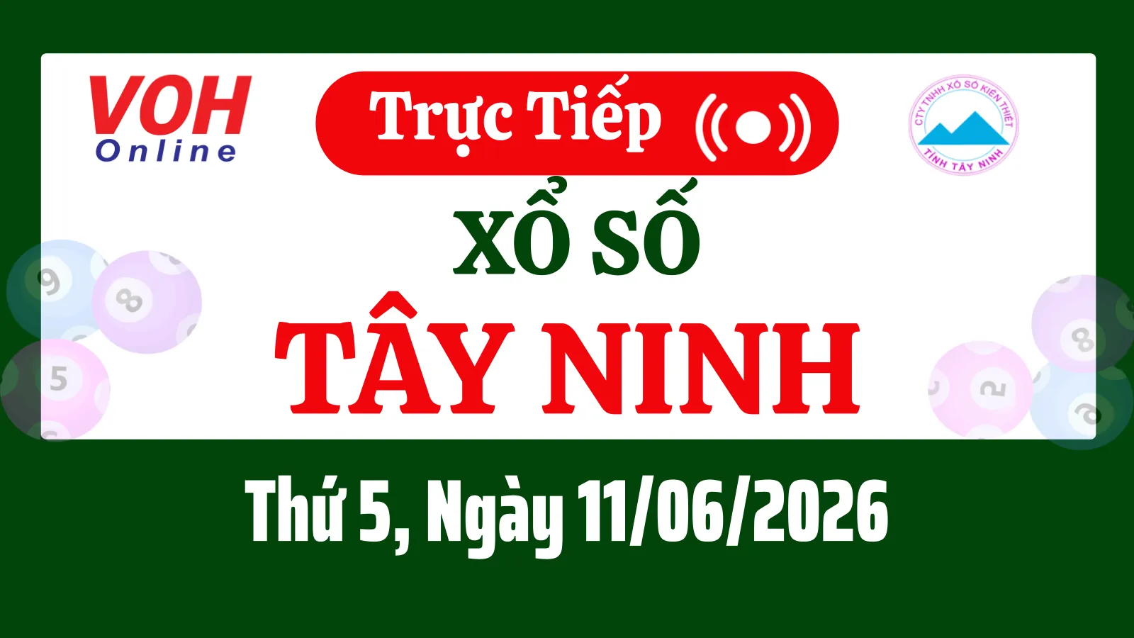 XSTN 11/6 - Kết quả xổ số Tây Ninh hôm nay thứ 5 ngày 11/6/2026