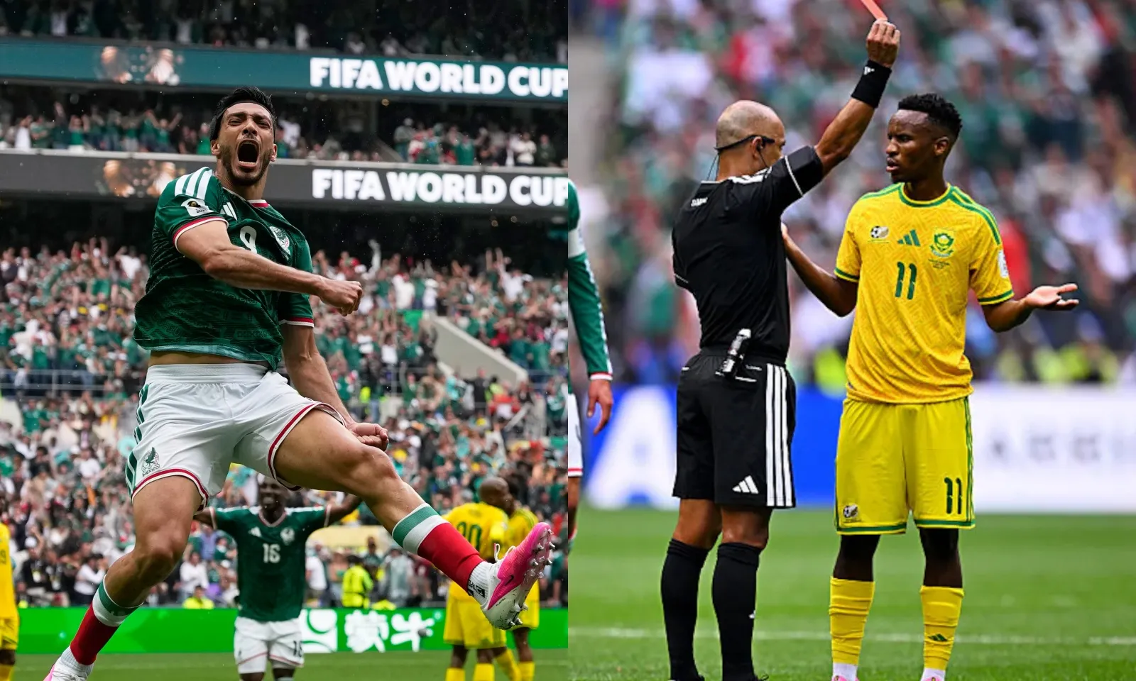 Kết quả World Cup hôm nay: 3 thẻ đỏ xuất hiện, Mexico dễ dàng hạ Nam Phi