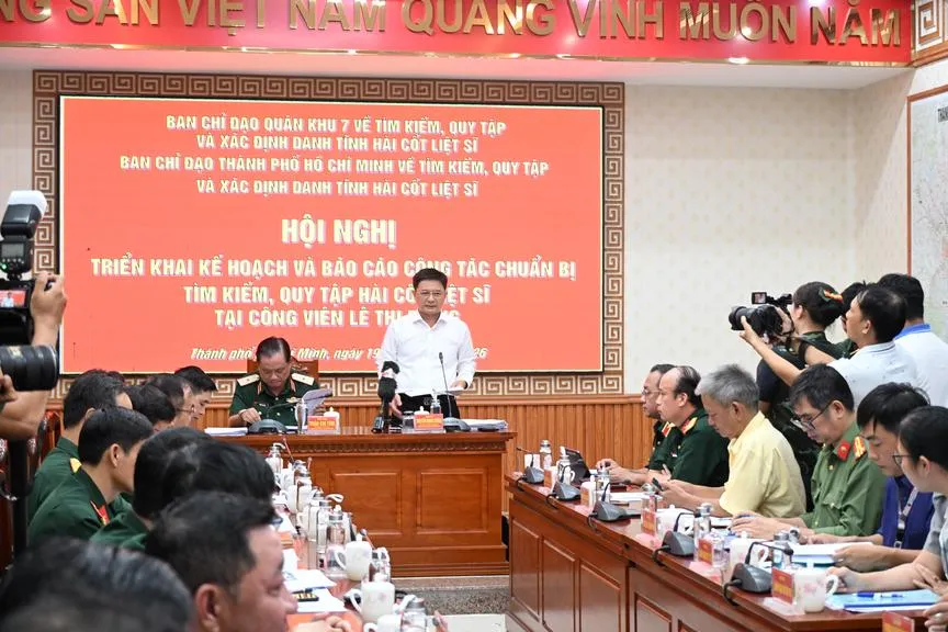 Khẩn trương triển khai kế hoạch tìm kiếm, quy tập hài cốt liệt sĩ tại công viên Lê Thị Riêng