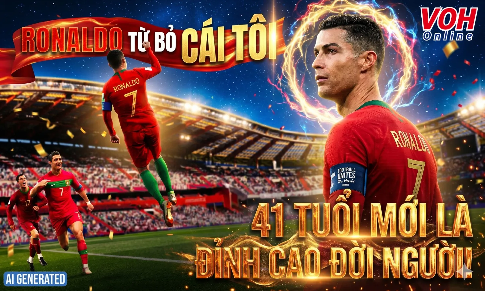 Ronaldo từ bỏ cái tôi - 41 tuổi mới là đỉnh cao đời người!