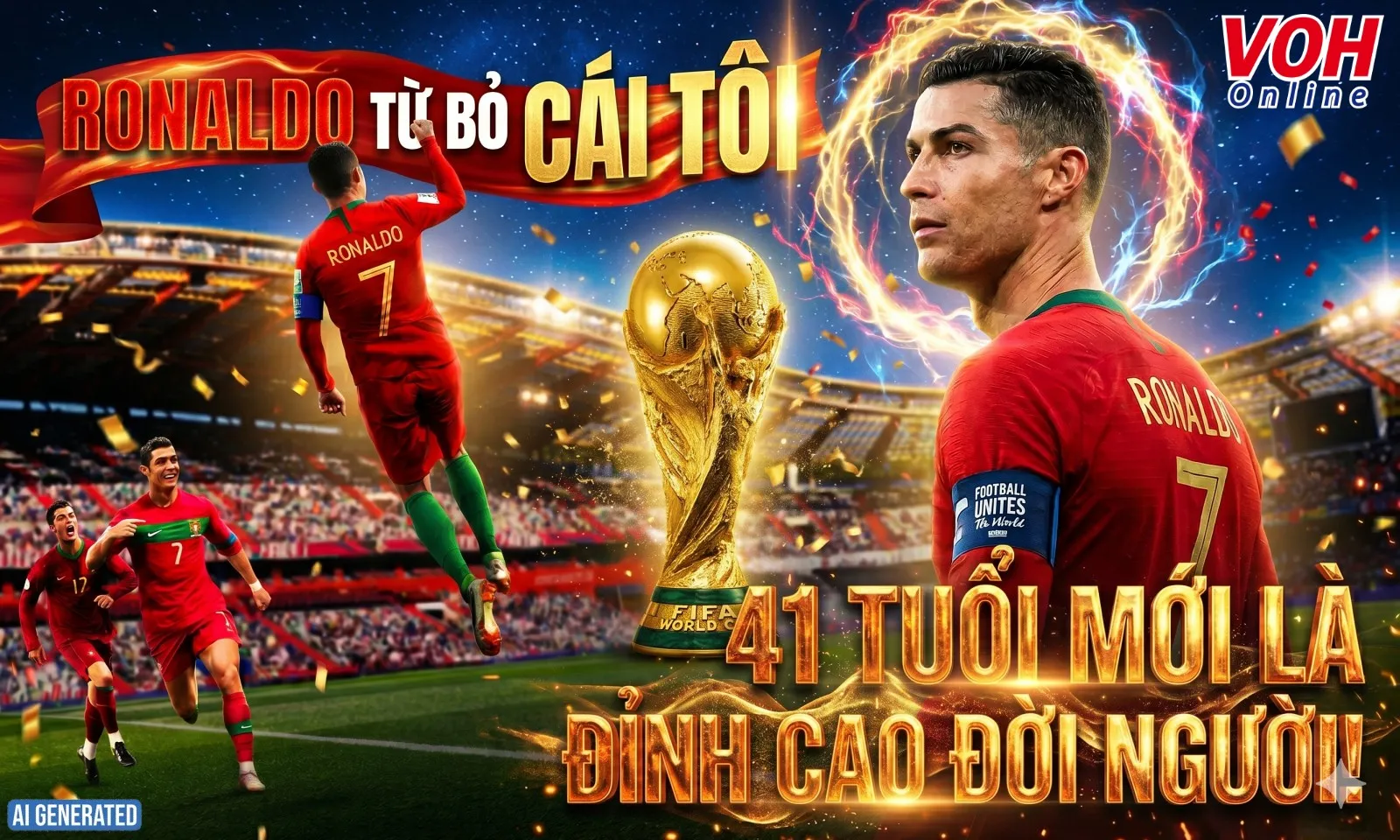 Ronaldo từ bỏ cái tôi - 41 tuổi mới là đỉnh cao đời người!
