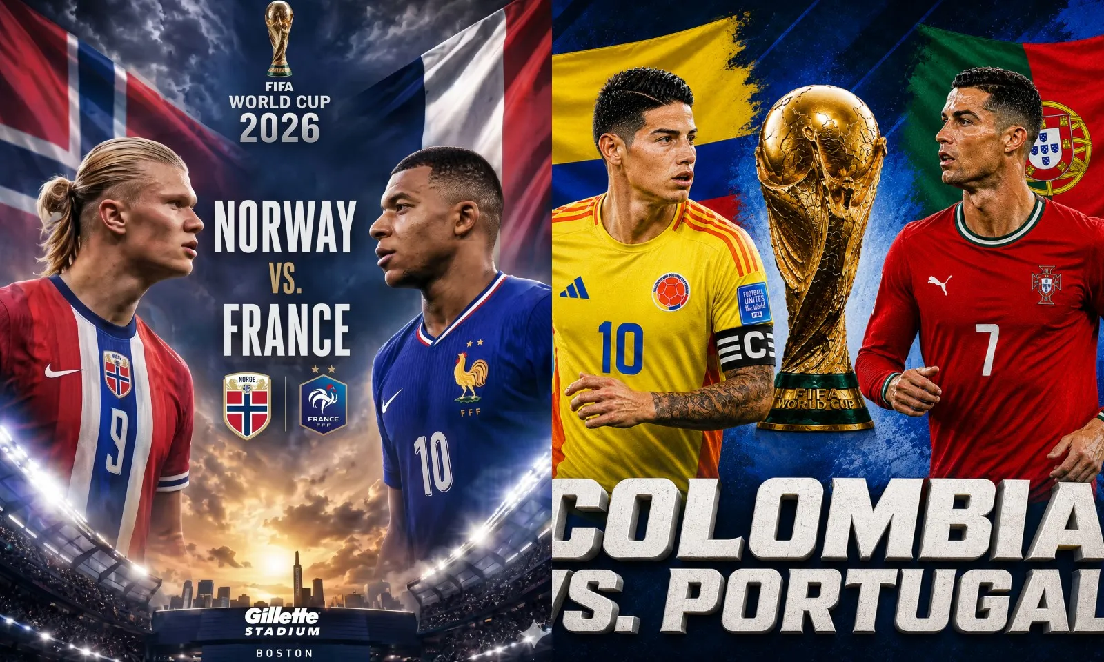 Lịch thi đấu vòng bảng World Cup 2026 lượt 3: Na Uy vs Pháp | Colombia vs Bồ Đào Nha