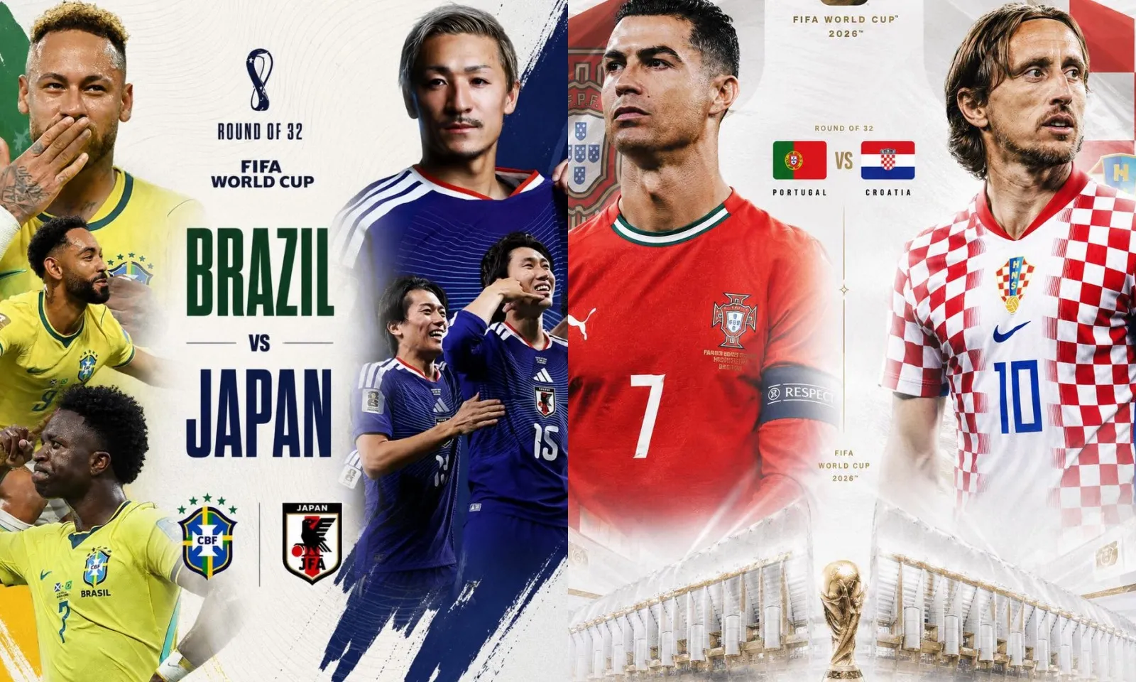 Lịch thi đấu vòng 1/16 World Cup 2026: Brazil vs Nhật Bản | Bồ Đào Nha vs Croatia