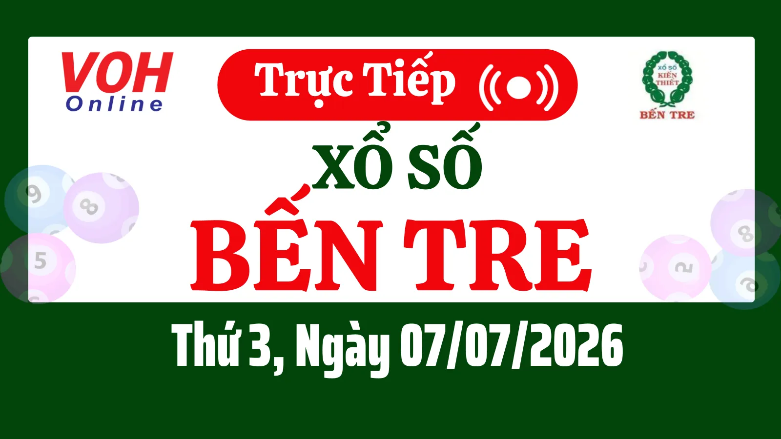 XSBT 7/7 - Kết quả xổ số Bến Tre hôm nay thứ 3 ngày 7/7/2026