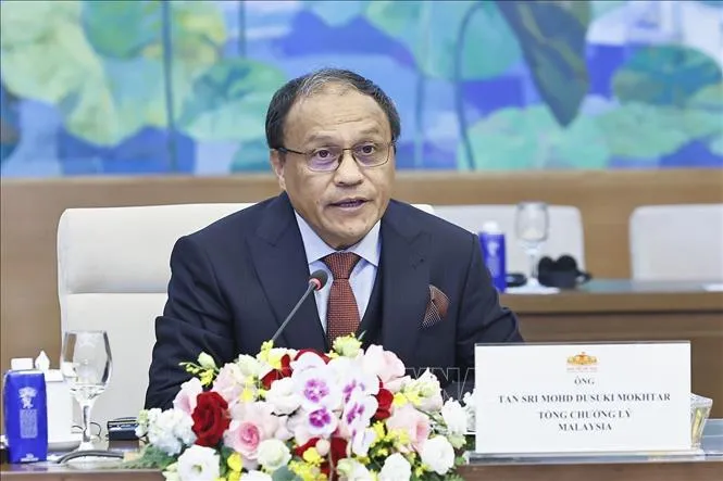 Tổng Chưởng lý Malaysia Tan Sri Mohd Dusuki Mokhtar phát biểu. Ảnh: Doãn Tấn/TTXVN