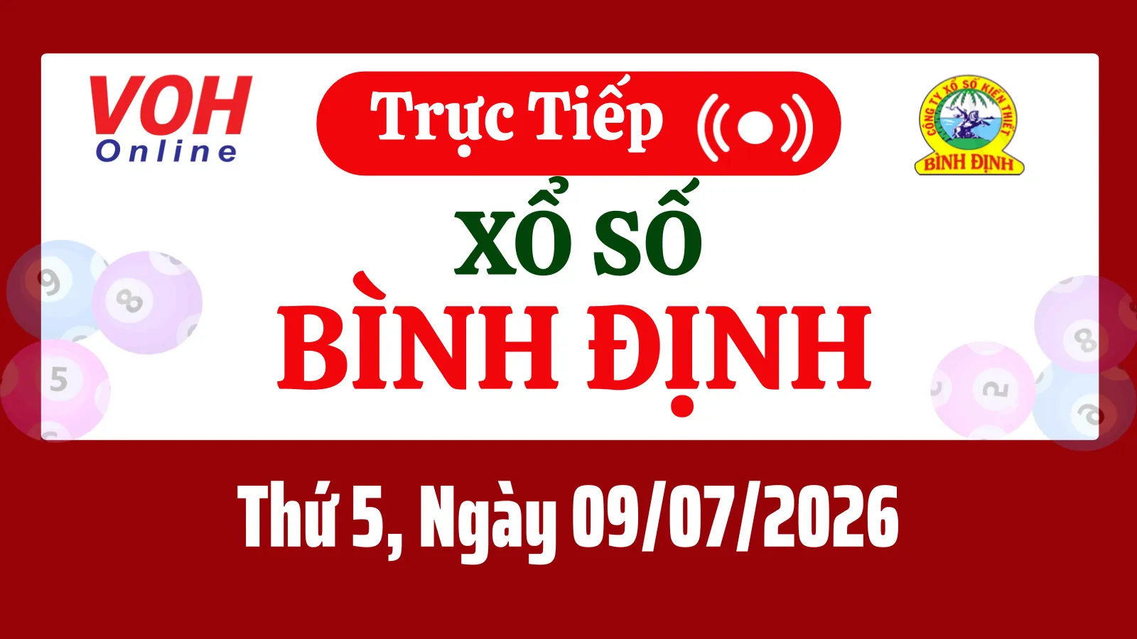 XSBDI 9/7 - Kết quả xổ số Bình Định hôm nay thứ 5 ngày 9/7/2026